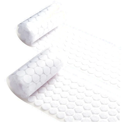 Mxlake Self Adhesive Dots, 1000pcs(500 Pair Sets) 0.59 inch Diameter Strong Sticky Back Nylon Coins, Small Circle Dots Stickers Tapes ,Suitable for School, Office, Home, White+translucent (Mx3030)