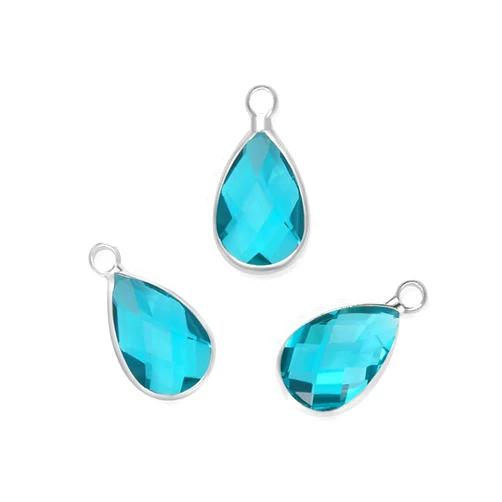 Adabele Grade A Silver Birthstone Charm Drop Pendant 11mm 14mm 16mm for Personalized Earrings Bracelet Necklace Anklet Pendant Keychain Jewelry Making