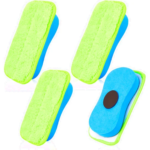 Zonon Microfiber Dustless Chalk Eraser Magnetic Chalkboard Cleaner Multipurpose Cleaning Duster Washable Reusable Eraser for Markers, Chalk, Home, Classroom and Office(4 Pieces)