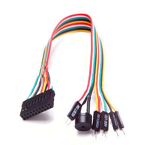 Generic 20cm Motherboard Extension Wire Jumper Line Q-Connector Reset SW, Power SW, Power LED+, Power LED-,HDD LED Five Kinds Extension Wire Compatible with ASUS, Silver