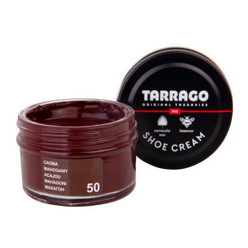 Tarrago Shoe Cream Professional Shoe Polish for Leather Boots, Shoes, Purse, Furniture Eco Friendly Leather Conditioner 1.7oz - Mahogany Purple #50