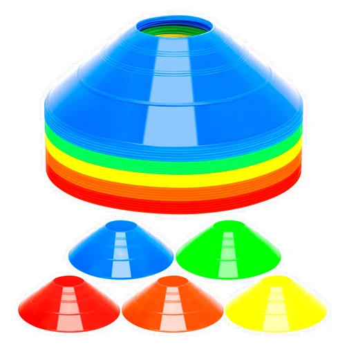 BiAnYC 25 Pcs Pro Disc Cones - Training Cones Agility Soccer Cones with Carry Bag for Training, Soccer, Football, Basketball,Kids and Other Sports and Games(5 Colors)