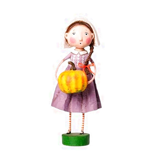 ESC and Company Lori Mitchell Thanksgiving Pilgrim Molly Mayflower Girl Figurine, 7 Inches Tall, Multicolor