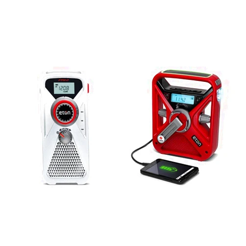 Eton American Red Cross Emergency Radios Bundle with Hand Turbine and Solar Power