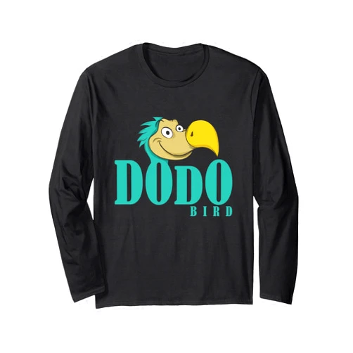 Dodo bird doudo flightless Mauritius agricultural Dodo Writing with Dodo Head Long Sleeve T-Shirt