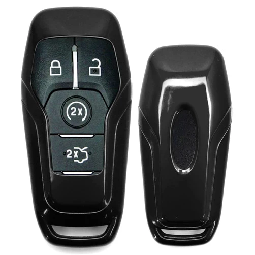iJDMTOY Glossy Metallic Black Exact Fit Key Fob Shell Cover Compatible with Ford or Lincoln 4/5-Button Intelligent Access Key