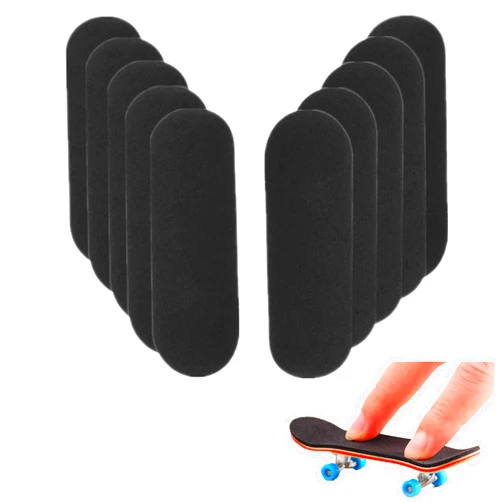 ACFELLE 10Pcs Pre-cut Fingerboard Grip Tape, 34mmx98mm Pro Mini Finger Skateboards One Step Install Foam Adhesive Stickers Wooden non slip Tape (10 Pcs)