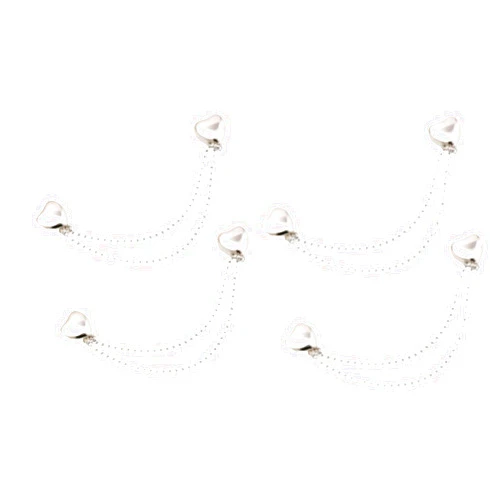 Amusediy 4-Piece Set of Multifunctional Magnetic Clothespins, Magnetic Clip Magnetic Shirt Accessories, Multi-Purpose Magnetic Needleless Brooch for Women's Clothing Headscarf Decoration (Silver Heart-Shaped)