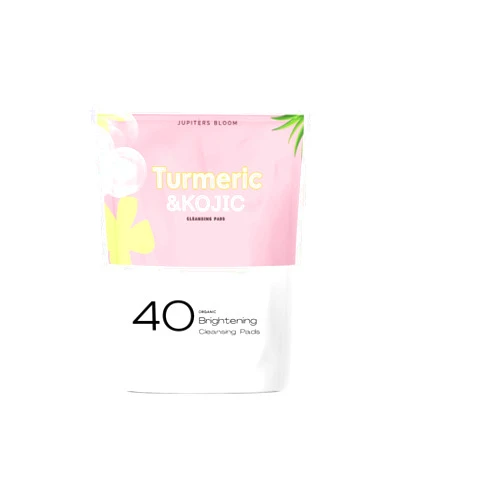 Generic Jupiters Bloom Turmeric Koji Cleansing Pads for Face & Body Vitamin B5 - Fades Dark spots,Exfoliates Skin and Fades Discoloration - Resurfacing Pads (TURMERIC & KOJIC CLEANSING PADS WITH VITAMIN C)