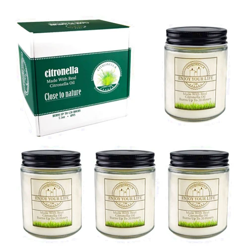 YMing OMG Citronella Candles Outdoor Large Scented Jar Candles Set Aromatherapy Long Lasting Soy Wax for Home Garden Patio Balcony 7.5oz 4Pack