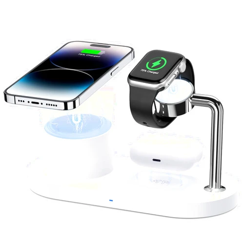 Sildark Magnetic Wireless Charger for iPhone: 3 in 1 Charging Station for Multiple Device Apple - 18W Fast Mag-Safe Charger Dock Stand for iPhone 15 14 13 12 Pro Max Apple Watch iwatch & Airpods