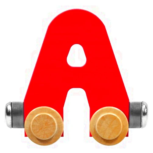 Maple Landmark NameTrains Bright Letter Car A - Made in USA (Red)