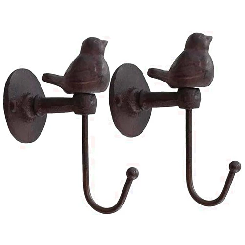 YukaBa 520013 Songbird Wall Hook, Brownish Black (Brownish Black-2Pack Bird)