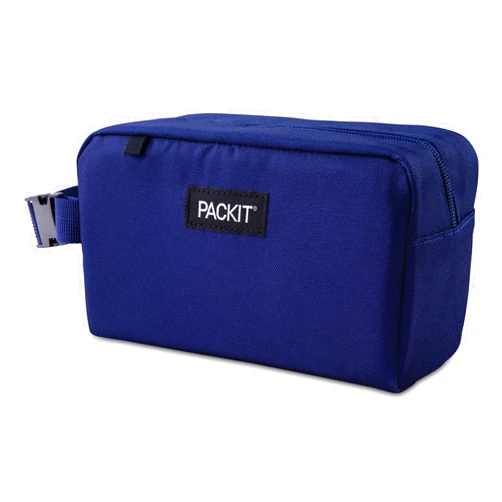 PackIt® Freezable Snack Box, True Blue, Built with EcoFreeze® Technology, Collapsible, Reusable, Zip Closure with Buckle Handle, Designed For Work Snacks, Fresh Snacks On the Go, Adults, and All Ages