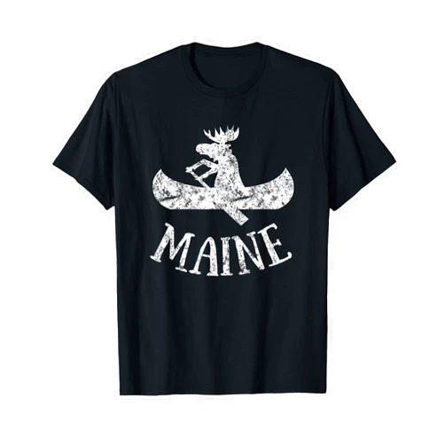 Mudrock State Tees Maine Shirt | Funny Moose Canoe Vacation t-shirt T-Shirt