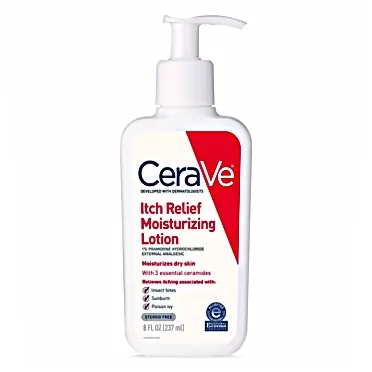 CeraVe Moisturizing Lotion for Itch Relief | 8 Ounce | Dry Skin Itch Relief Lotion with Pramoxine Hydrochloride | Fragrance Free