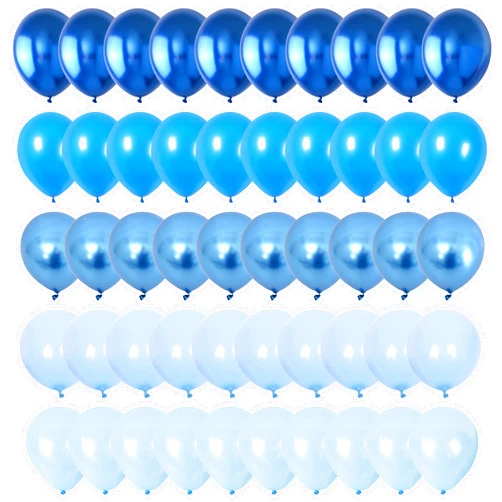 Togvu Blue Balloon Set, 60 Packs 12 Inches Metallic Chrome Blue Balloons Pearl Blue Balloons Macaron Baby Blue Balloons Light Blue Balloons for Bridal Shower, Wedding, Baby Shower, Birthday Party,