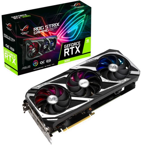 ASUS ROG Strix NVIDIA GeForce RTX 3060 V2 OC Edition Gaming Graphics Card (PCIe 4.0, 12GB GDDR6, HDMI 2.1, DisplayPort 1.4a, Axial-tech Fan Design, 2.7-Slot, Super Alloy Power II, GPU Tweak II)