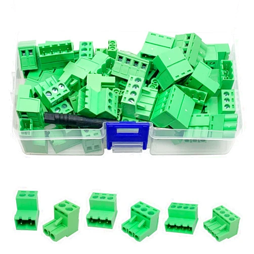Jienk 24Pcs 300V 15A 5.08mm Screw Terminal Block Connector Kit, 0.2