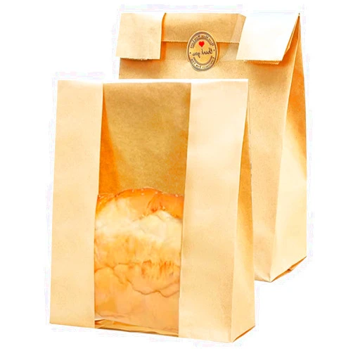 IraXpro Paper Bread Bags 50 PCS, Sourdough Bread Bag for Homemade Bread,with Clear Window,Sealing Stickers(13.7x8.2x3.5 inch)