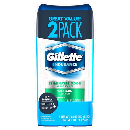 Gillette Clear Gel Antiperspirant & Deodorant, Wild Rain, (total of 6 Twin Pack) (4346073268)