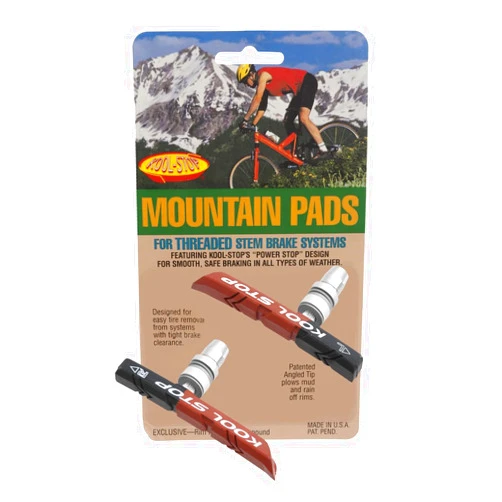 Kool Stop Dual Compound Mountain Pads for Linear Pull Brakes Threaded, Black/Salmon