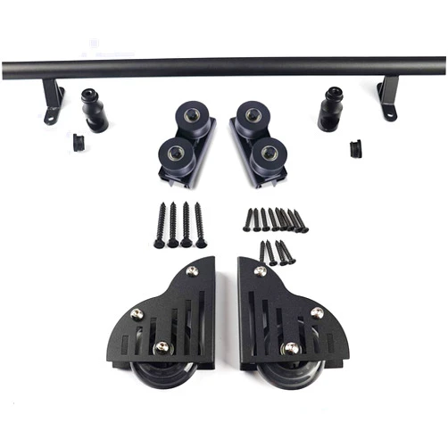 KINMADE Rolling Library Ladder Hardware Kit, Multi-use for Loft Stairs/Bookshelf, Telescopic Upper Roller (4FT Sliding Kit)
