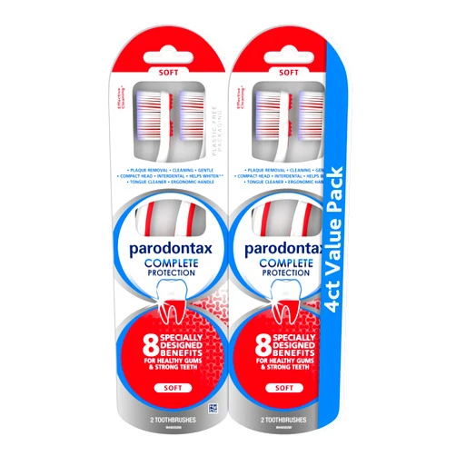 Parodontax Complete Protection Soft Toothbrush for Healthy Gums and Strong Teeth - 2 x 2 Pack