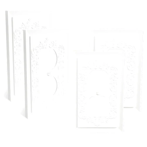 FANYINTY Petal Relief Design Classic Style White Modern Decorative Outlet Covers Wall Plates, Duplex Electric Receptacle Light Switch Cover, Mid-Size 4.9 x 3.1 inch(4-Pack Single Duplex)