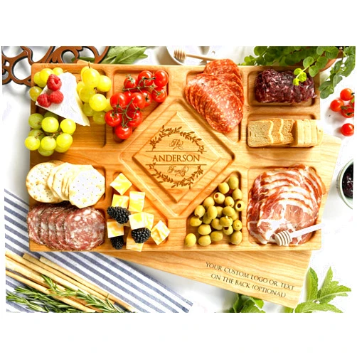 CUSTOMIZEFAST Personalized Charcuterie Board. Engraved Boards. Cheese Board. Custom Charcuterie Boards. USA made. Cutting Board. Christmas Charcuterie Boards.