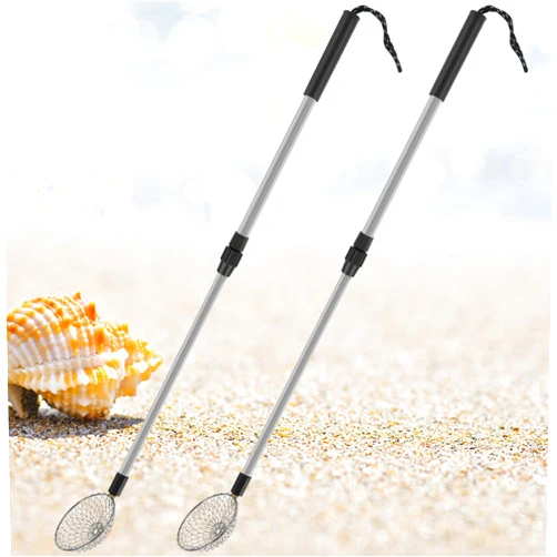 AEVXKHI Beach Sand Sifter Shark Tooth Sifter 21.3 to 32.6inch Adjustable Telescoping Beach Shovel Beach Scoop Shovel and Sifter Tool for Picking Up Shells