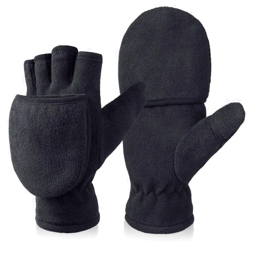 BESSTEVEN Winter Convertible Gloves Flip Top Mittens Warm Polar Fleece for Winter Running Texting Photographing for Men Women
