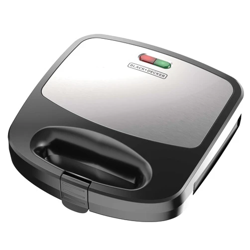 BLACK+DECKER 3-in-1 Waffle Iron, WM2000SD, Grill and Sandwich Press, Non-Stick Removable Plates, Space Saving Compact Design