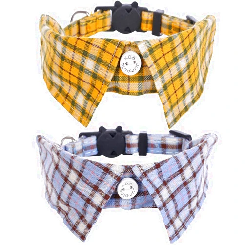 Lamphyface 2 Pack/Set Cat Collar Breakaway with Cute Bow Tie and Bell Plaid for Kitty Adjustable Safety