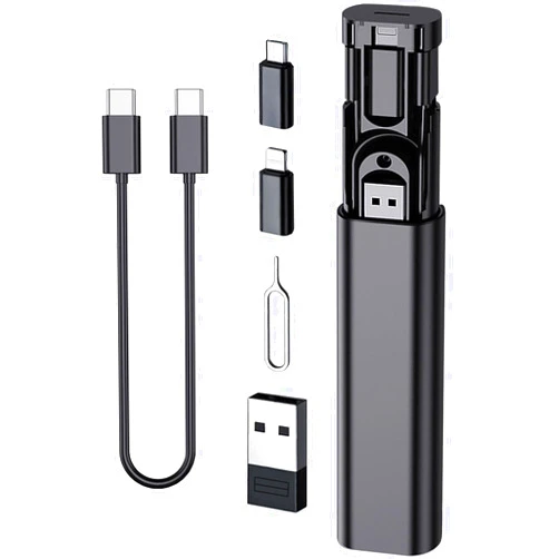 Kinizuxi Multi USB Charging Adapter Cable Kit, USB C to Ligh-ting Adapter Box, Conversion Set USB A Type C Lightn-ing Micro Adapter Kit,60W Charging and Data Transfer Cable Kit Sim Tray Eject Tool Slots