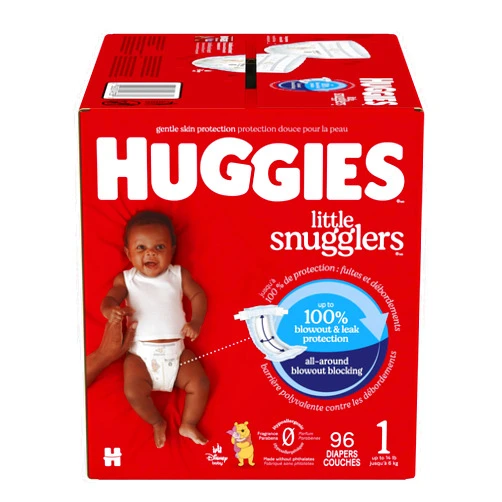 Huggies Size 1 Diapers, Little Snugglers Baby Diapers, Size 1 (8-14 lbs), 96 Count, Packaging May Vary