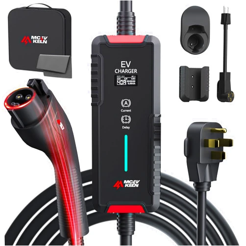 MCEVKELN EV Charger Level 2 40A - J1772 Plug Nema 14-50P |25 feet Cable| Nema 5-15P to 14-50R