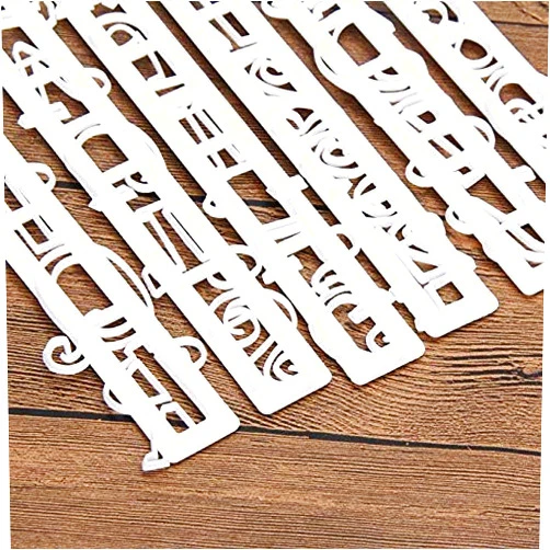 HOMUT 6pcs Alphabet Letters Numbers Stencil Cutters Set, White Food-grade Plastic Frill Edge Fondant Gum Paste Cutters Cake Cookie Mold Accessories Baking Tools for DIY Homemade Cake Bakery