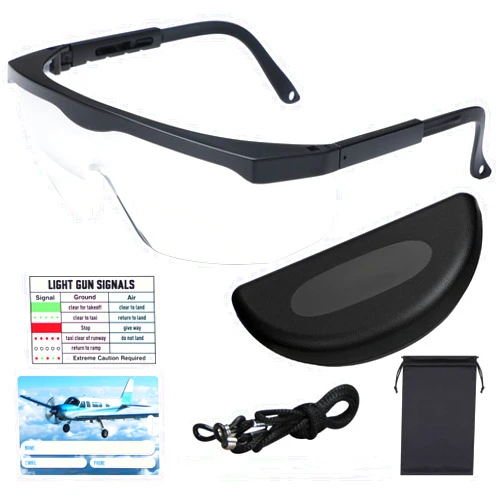 Saysurey Aviation Flight Training Glasses Adjustable View Limiting Goggles Device with Glasses Box and Tag(Clear)