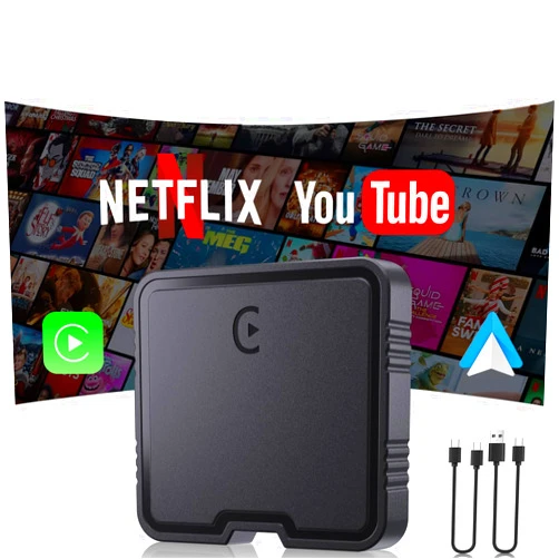 DKGEA Wireless Carplay Adapter, Car Play Adapter Supports Netflix, YouTube, TF Card Plug & Play, Android Auto Wireless Adapter CarPlay Dongle Fits for Factory Wired CarPlay Cars from 2015 & iOS10+