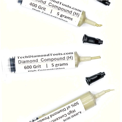 TechDiamondTools Kit of 3 Diamond Lapping Paste Polishing Compound USA Made 400 600 1050 Grit Lapping Compound for Rock Glass Metal Jewelry Resin Marble with High Concentration of Diamond Powder