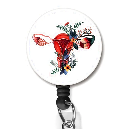 Yzkkbi Uterus Wall Art Retractable Badge Reel ID Card Badge Holder with Alligator Clip Name Badge Holder Office Employee Name Badge