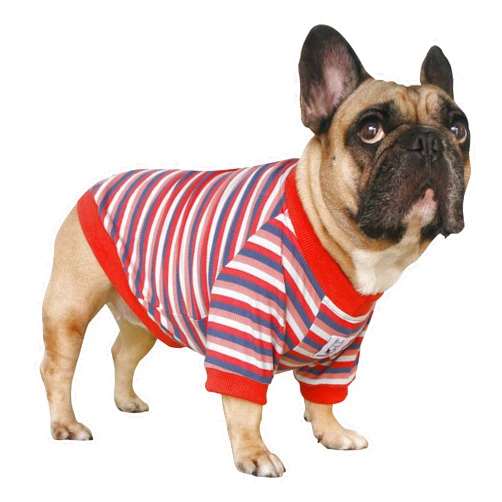 iChoue English Bulldog High Stretchy Breathable Summer Cooling T Shirts Vest Clothes for Medium Dogs Large French Frenchie Pug English Pitbull Boston Terrier Red Stripe - XLarge