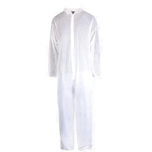 TRONEX Multilayer Nonwoven Disposable Coveralls with Open Ankles & Elastic Cuffs, White Disposable Jumpsuits