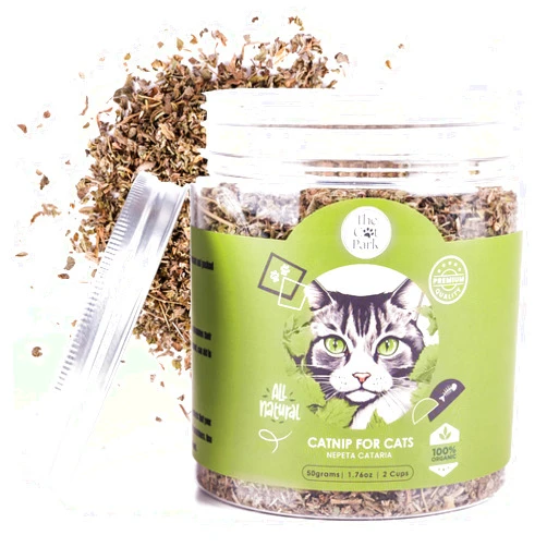 The Cat Park Cat Park Organic Catnip for Cats & Kittens 1.76 oz - 100% Natural Premium Fresh Catnip - Kitty Can't Resist Blend of Safe High Potency Cat Nip Treats for Extra Zooms and Playtime (2 Cups)