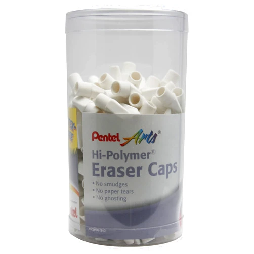 Pentel Arts Hi-Polymer White Cap Eraser, Canister Display - 240 Pieces (ZEH02-240)