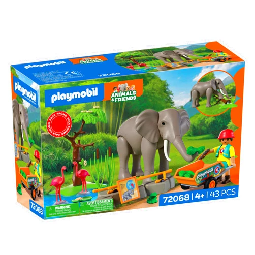 Playmobil Elephant with Zookeeper