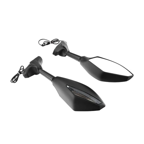XMT-MOTO Motorcycle Parts Rear View Side Mirrors LED Turn Signal Univeral fit for all Street Bikes fits for Honda, Kawasaki, Suzuki, Yamaha,Ducati, Triumph，Matte Black