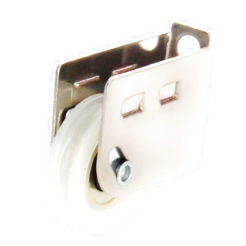 MroMax 28mm Dia Nylon White Single Wheel Electroplating Sliding Door Window Pulley Stainless Steel Shell 4Pcs