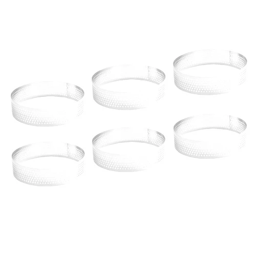 Keewah 4 inch Tart Ring, 6 Piece, Stainless Steel